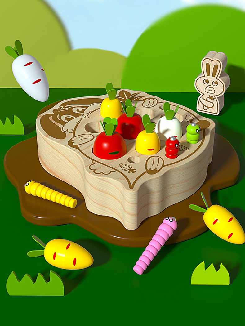 łapanie robaczków gra logiczna zręcznościowa królik marchewki jhtoy-566