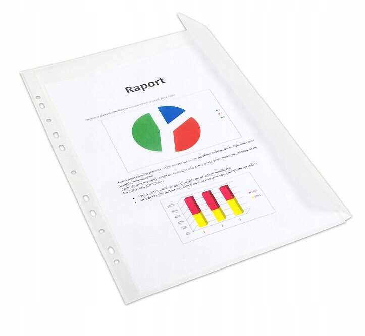 koszulki groszkowe bantex b4 z klapką 120 mic. 10 szt.