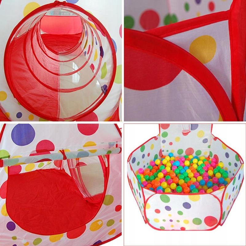 namiot biało czerwony z tunelem 16335