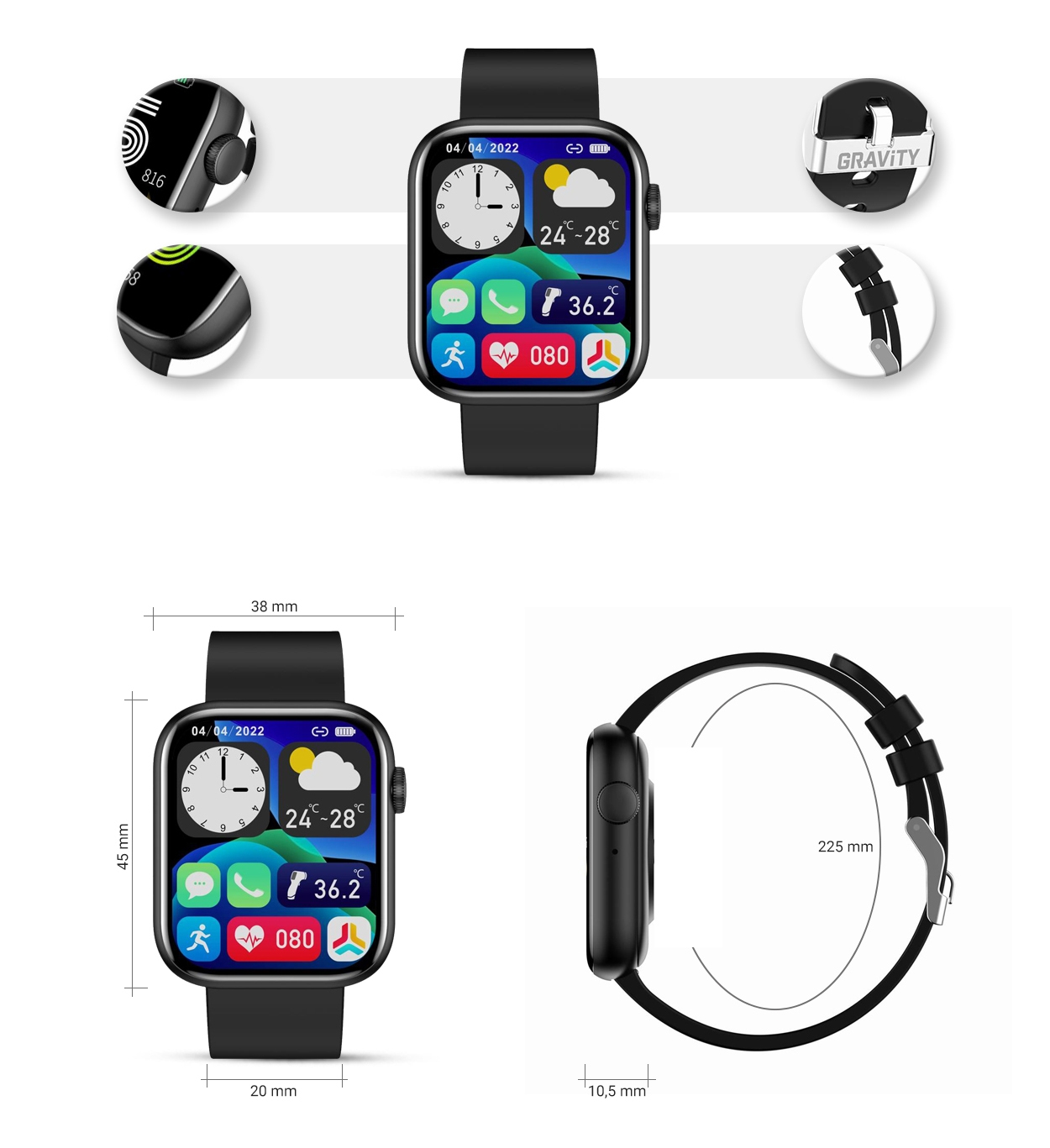 smartwatch damski gravity gt3-3
