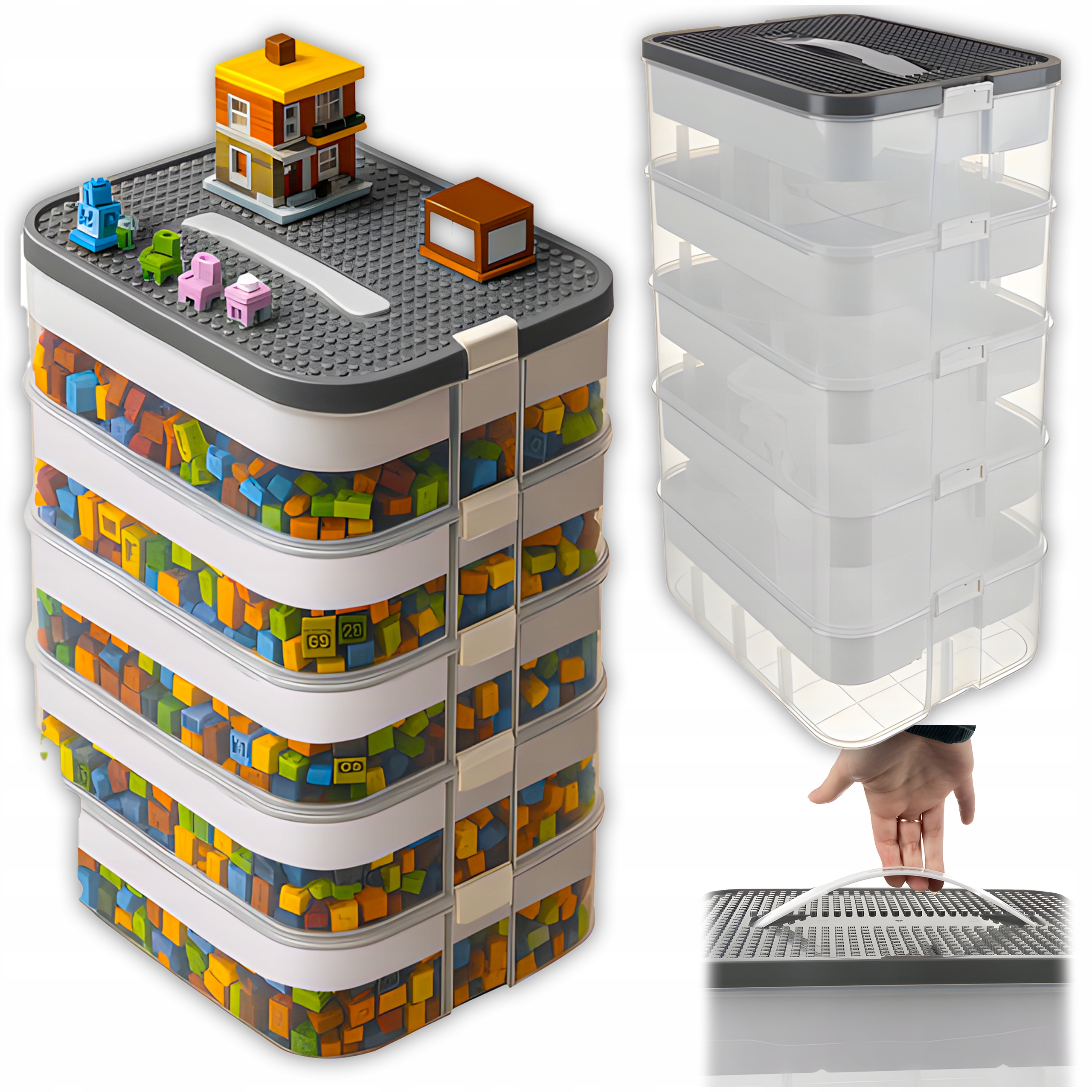 pudełko na klocki- 5 poziomów 35l kruzzel 25759