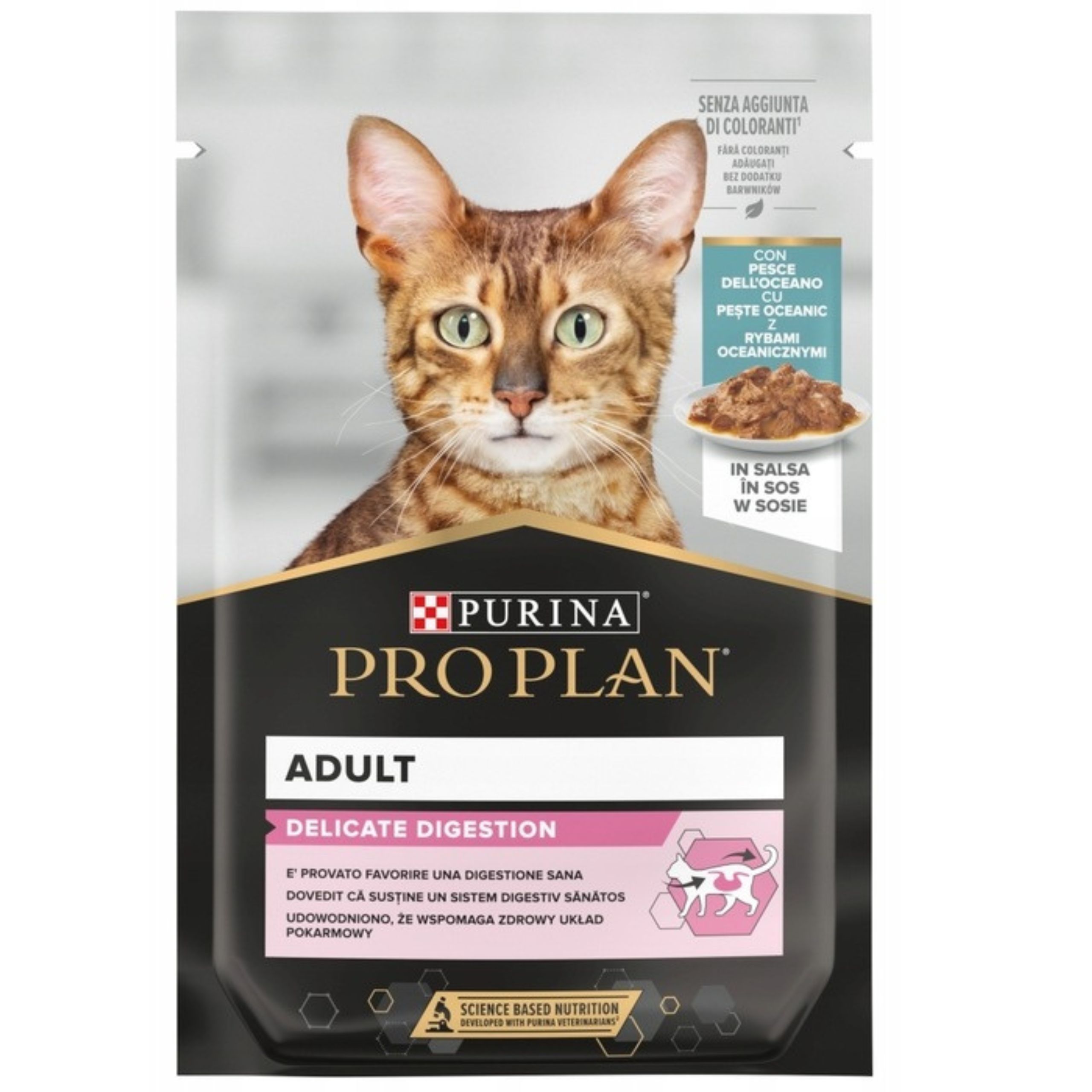 karma mokra dla kota pro plan delicate z rybami 85 g zdrowe jelita kotów