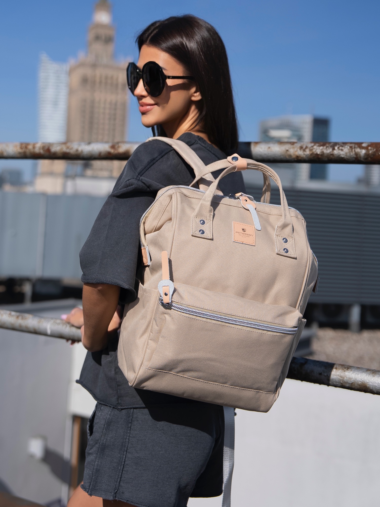 plecak materiałowy ptn beta-6058 beige