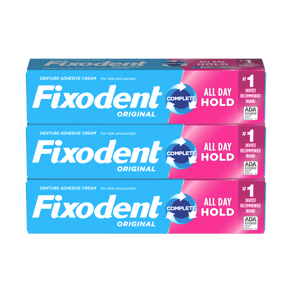 Kunstgebit kleefcrème met zink Fixodent Original Complete 3x68 g 204 g