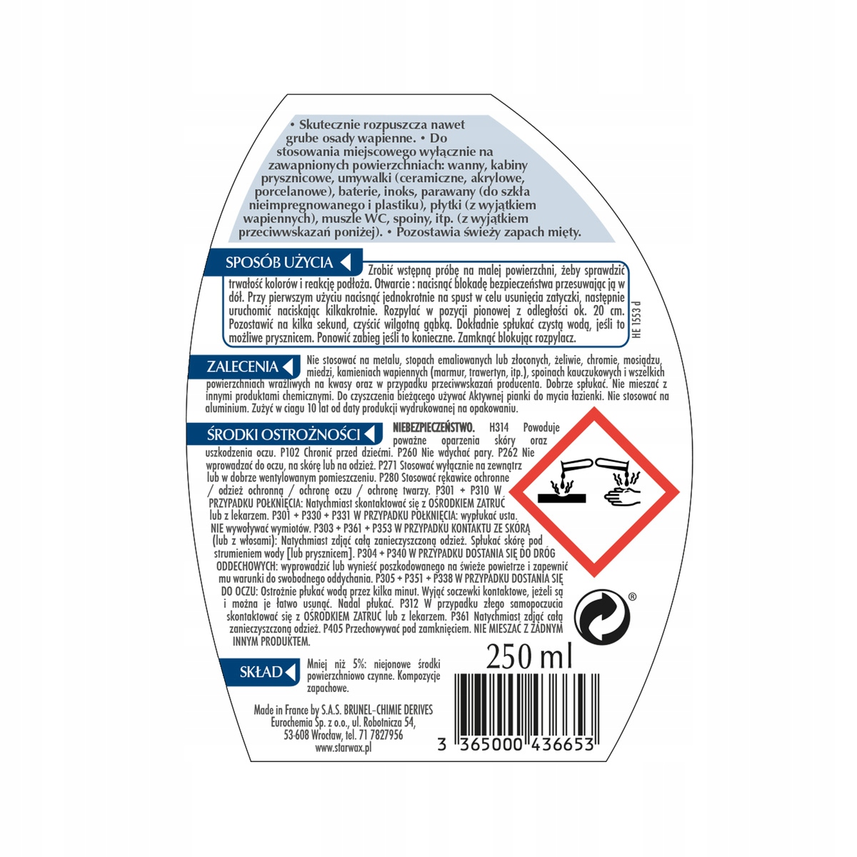 SUPER ODWAPNIACZ 250ML STARWAX 43665