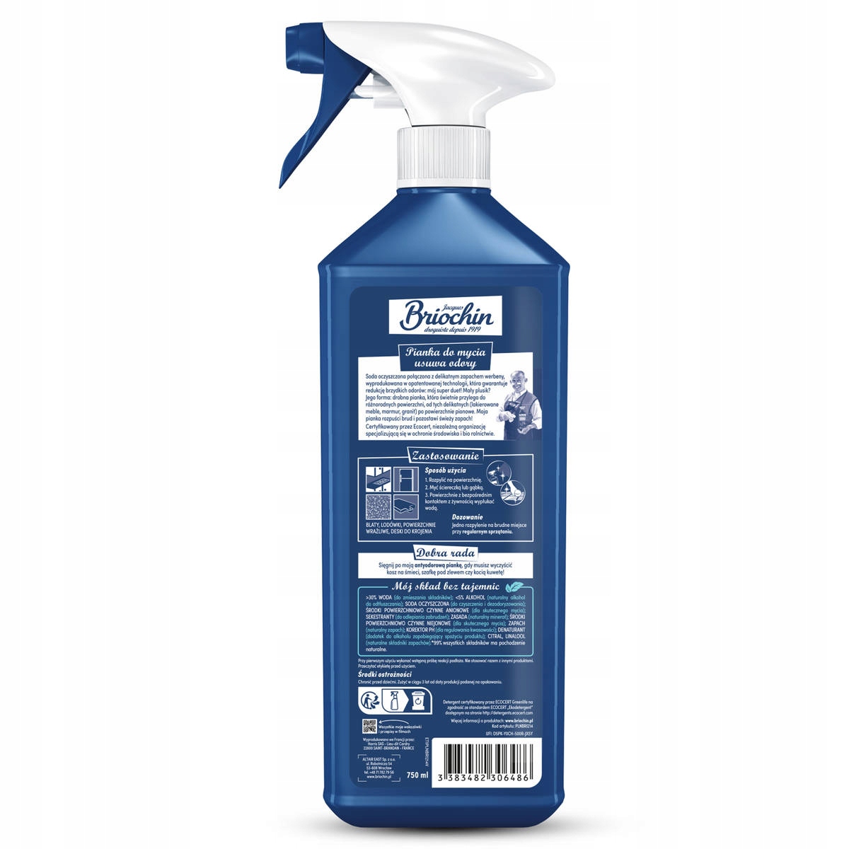 PIANKA DO MYCIA I USUWANIA ZAPACHÓW 750ML BRIOCHIN