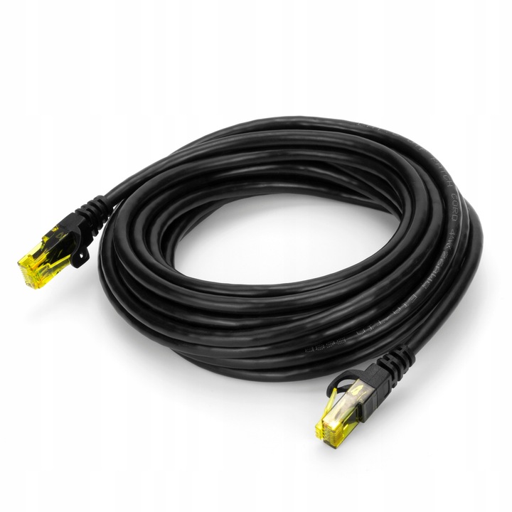 PRZEWÓD INTERNETOWY ETHERNET RJ45 CZARNY 20m KABEL SIECIOWY LAN CAT 6 UTP