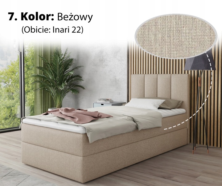 Kontynentalne łóżko, pojemnik i materac + topper, bonell, STAR MINI 120