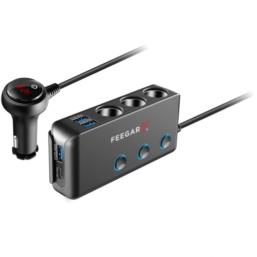 ROZDZIELACZ GNIAZDA ZAPALNICZKI FEEGAR 12-24V USB