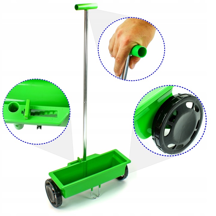 SIEWNIK DO TRAWY RĘCZNY OGRODOWY ROZSIEWACZ NASION NAWOZU SOLI PIASKU