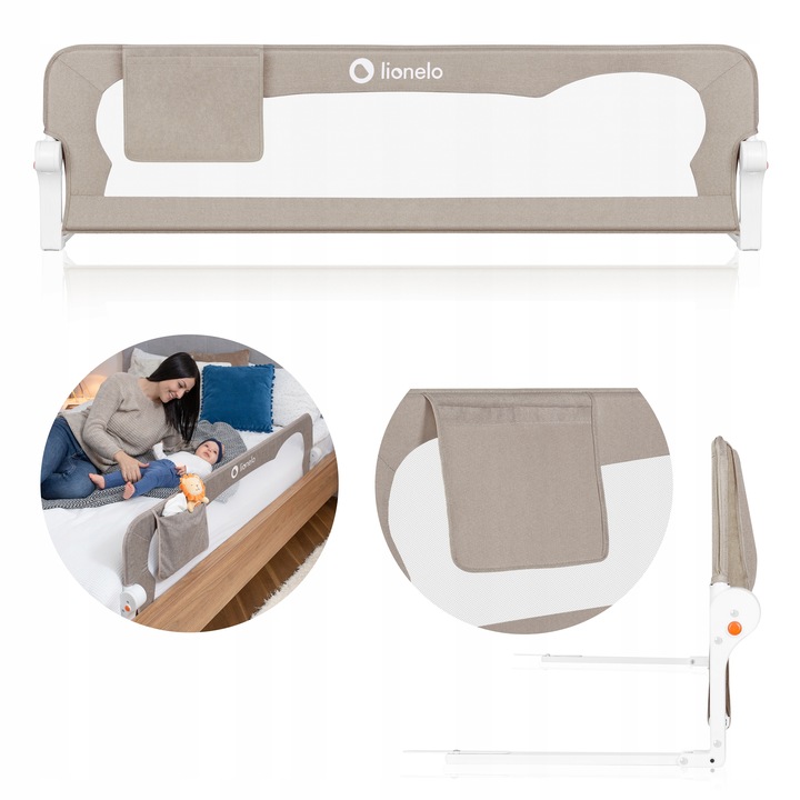 Barierka do łóżka BRAMKA OCHRONNA BLOKADA zabezpieczenie 150cm Lionelo