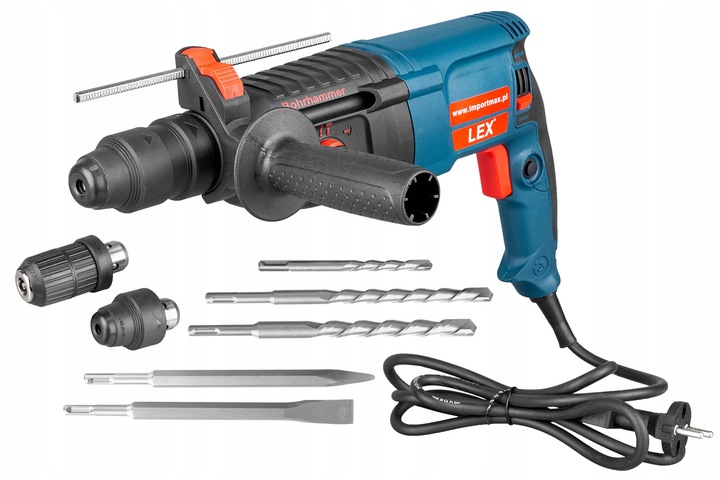 MŁOTOWIERTARKA WIERTARKA Z UDAREM MŁOT UDAROWY ZESTAW SDS + PLUS MOCNA