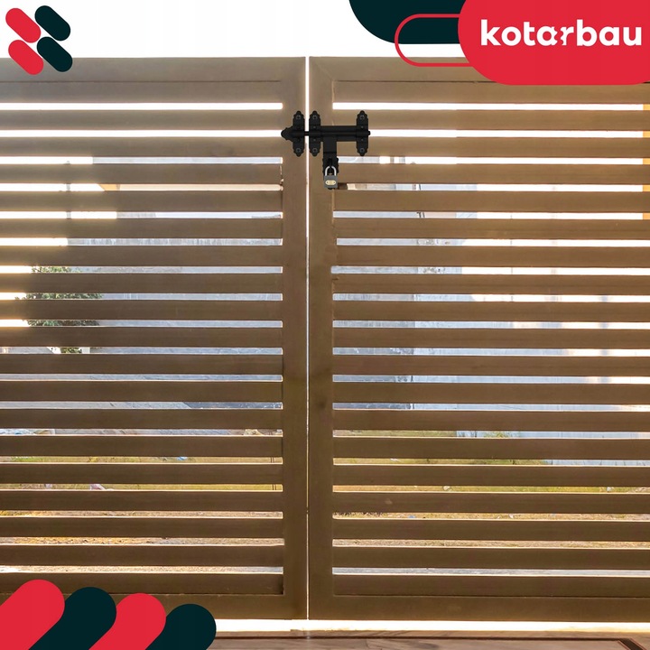 ZASUWA BRAMOWA GARAŻOWA RYGIEL BLOKADA ZAMKNIĘCIE DRZWI BRAMY CZARNA 200 MM