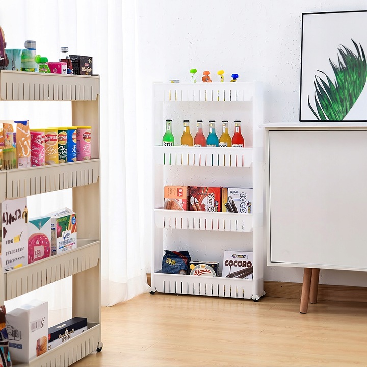 PÓŁKA ŁAZIENKOWA KUCHENNA REGAŁ NA KÓŁKACH MOBILNA 3 PÓŁKI SZAFKA