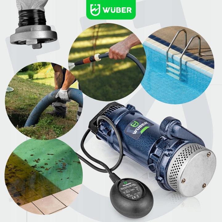 POMPA Z PŁYWAKIEM ZATAPIALNA Z SITEM DO WODY BRUDNEJ CZYSTEJ