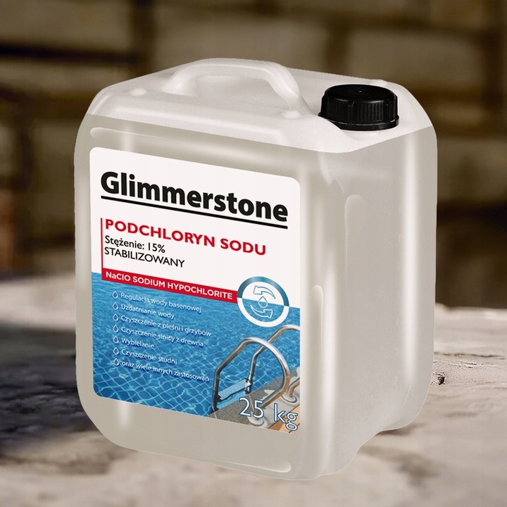 PODCHLORYN SODU STABILIZOWANY 15% CHLOR W PŁYNIE DO BASENU STUDNI 25kg