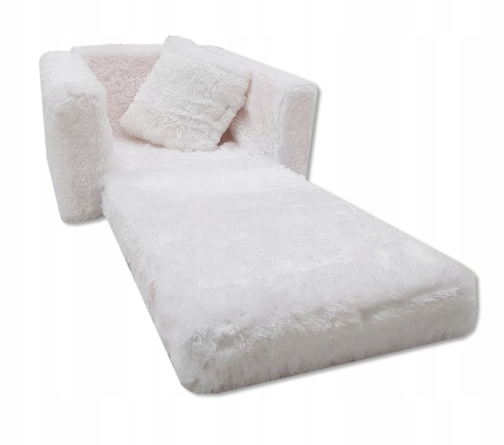 FOTELIK DLA DZIECI ROZKŁADANY FOTEL PLUSZOWY PUFA