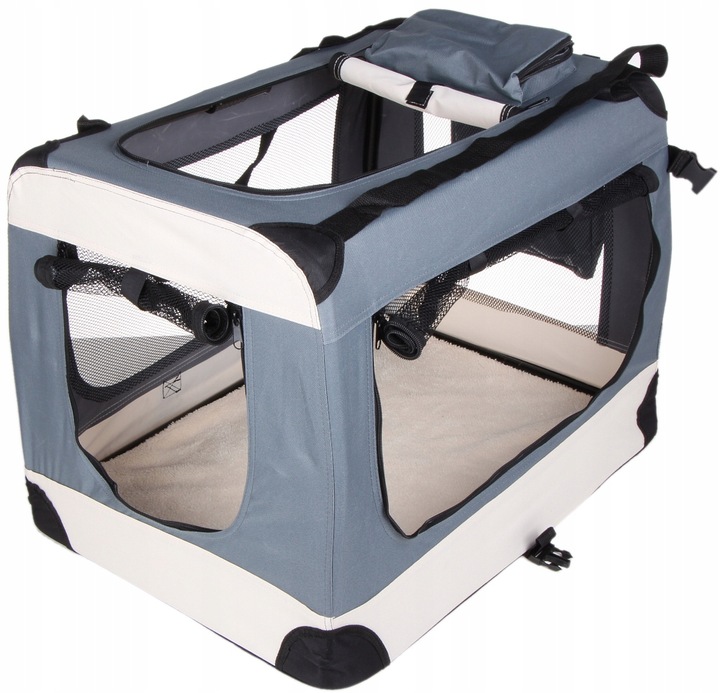 TRANSPORTER TORBA SKŁADANA KOJEC DLA PSA KOTA Z MATĄ PLUSZOWĄ 82cm XL