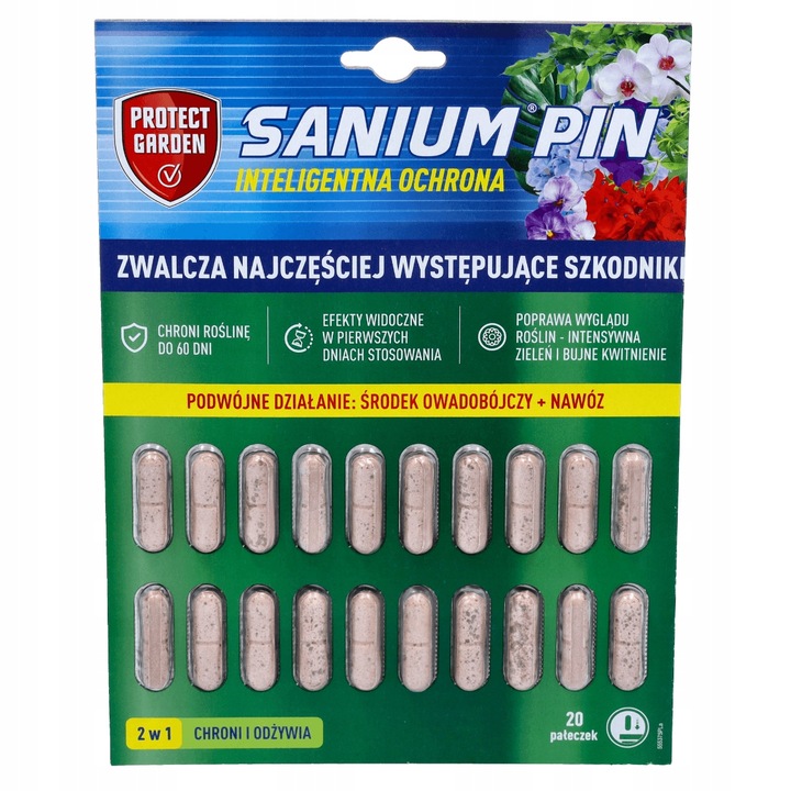 Sanium Pin Owadobójcze Pałeczki + Nawóz 40sztuk miseczniki mączliki