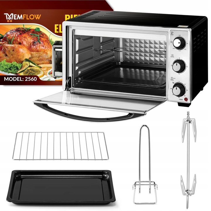 MINI PIEKARNIK PIECYK ELEKTRYCZNY Z TERMOOBIEGIEM DO PIECZENIA 25L