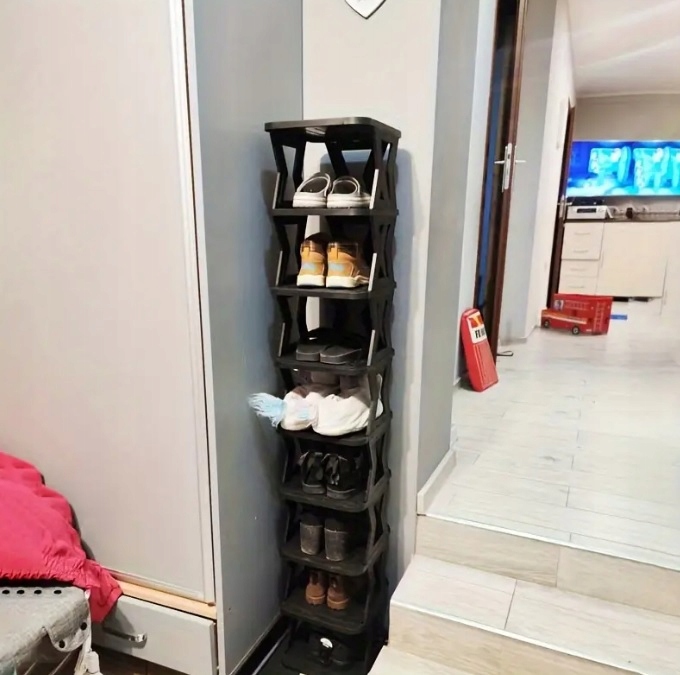 SZAFKA NA BUTY REGAŁ PÓŁKA ORGANIZER STOJAK OBUWIE CZARNY MODUŁOWY 3