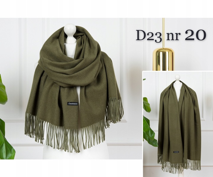 CIEPŁY SZAL KLASYCZNY SZALIK DAMSKI ELEGANCKI MODNY BRĄZOWY KOLORY