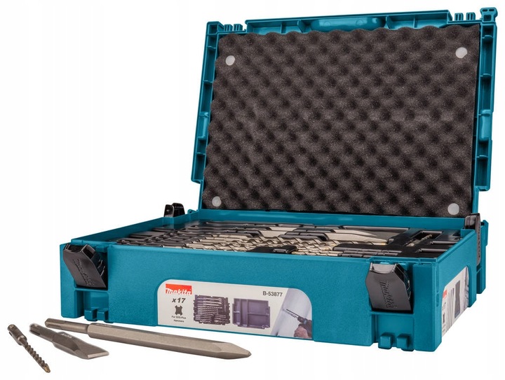 MAKITA Zestaw wierteł i dłut 17 sztuk SDS+ B-53877 w walizce MAKPAC 1