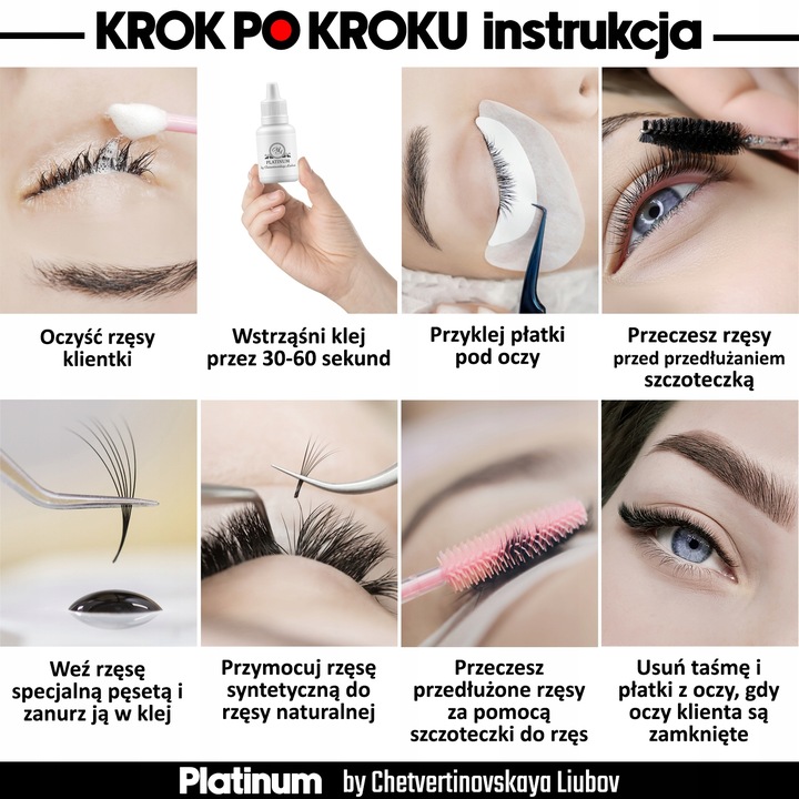 Klej do Przedłużania Rzęs Czarny Sunrise 10ml PLATINUM na Upały