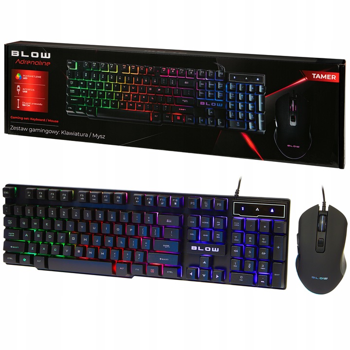ZESTAW GAMINGOWY DLA GRACZA KLAWIATURA MYSZKA PODKŁADKA SŁUCHAWKI MIKROFON