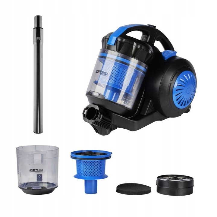 MOCNY LEKKI BEZWORKOWY ODKURZACZ CYKLONOWY DOMOWY 5M FILTR