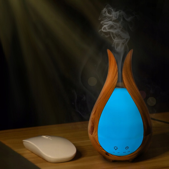 NAWILŻACZ POWIETRZA DYFUZOR ZAPACHOWY AROMATERAPIA LAMPKA NOCNA +