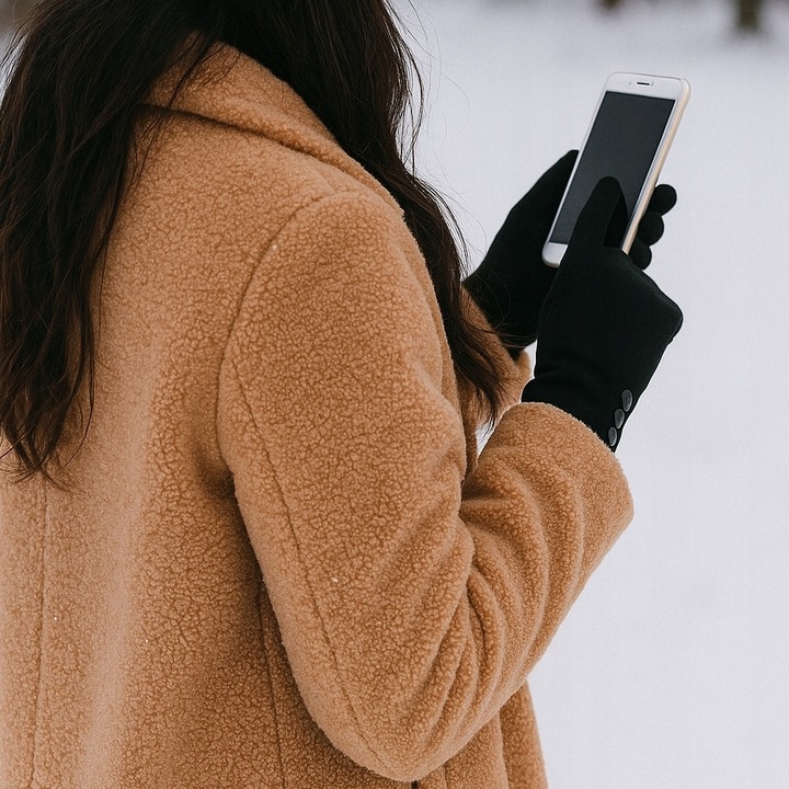 zimowy KOMPLET damski CZAPKA + KOMIN + RĘKAWICZKI DOTYKOWE ciepły