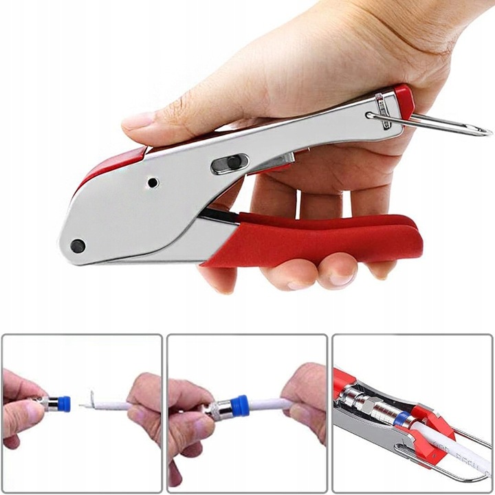 ZACISKARKA WCISKACZ ZESTAW SZCZYPIEC KOMPRESYJNYCH + 20SZT WTYCZKA F RG59/6