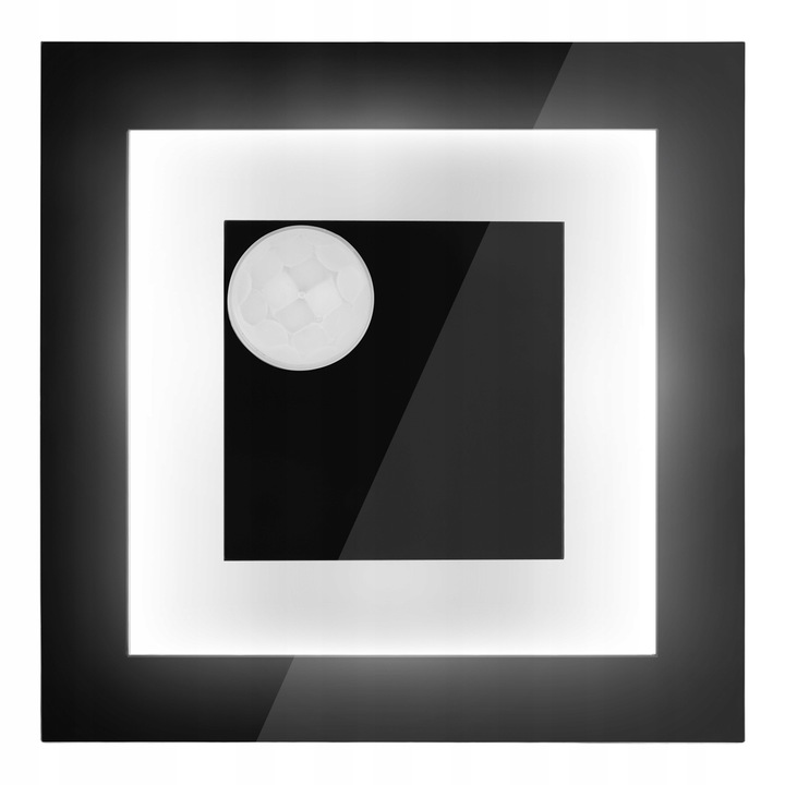 Oprawa schodowa LAMPKA z CZUJNIKIEM RUCHU ZMIERZCHU LED 230V CZARNA ZIMNA