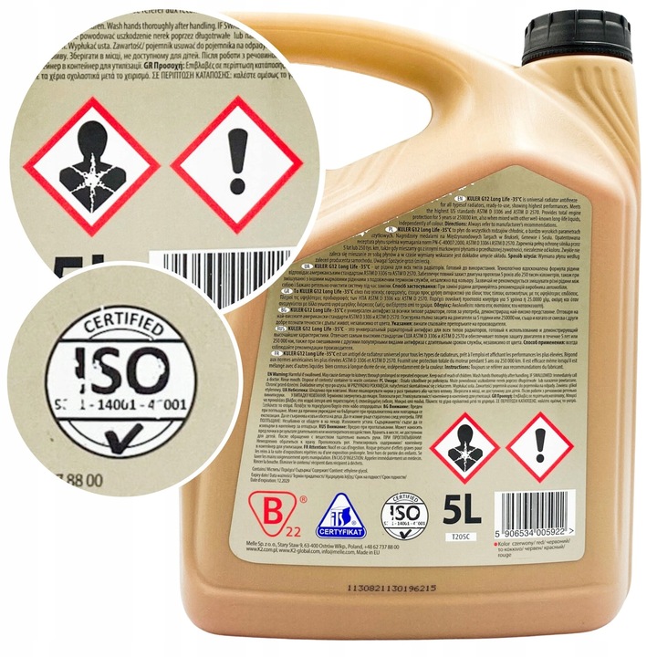 K2 T205C KULER TURBO 5L RED Płyn Chlodniczy do chłodnic CZERWONY