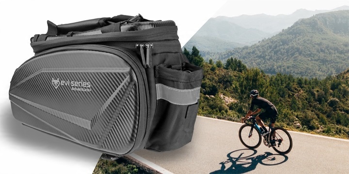 SAKWA ROWEROWA na bagażnik ROWER DUŻA Sztywna TORBA POJEMNA EVI + Pokrowiec