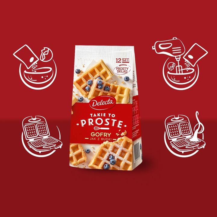 Gofry jak z budki Delecta 3x340g Takie to proste ciasto w proszku