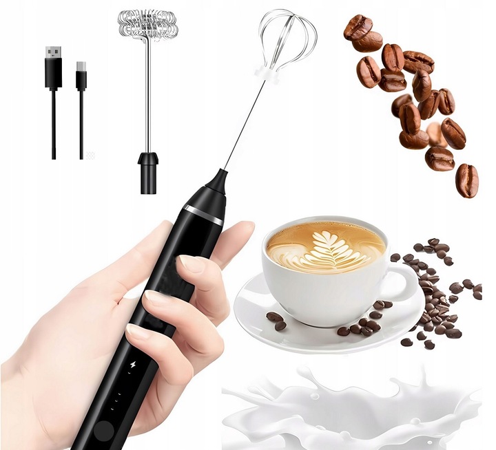 Elektryczny Spieniacz do Mleka Ręczny Akumulator Kawa Bezprzewodowy