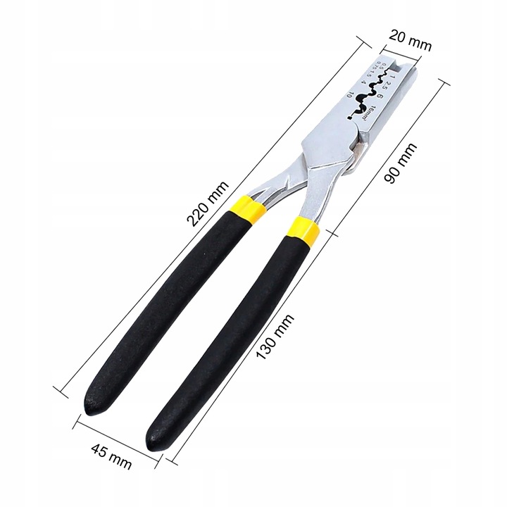 ZACISKARKA PRASKA DO KABLI PRZEWODÓW TULEJEK KOŃCÓWEK 0,5-16 MM