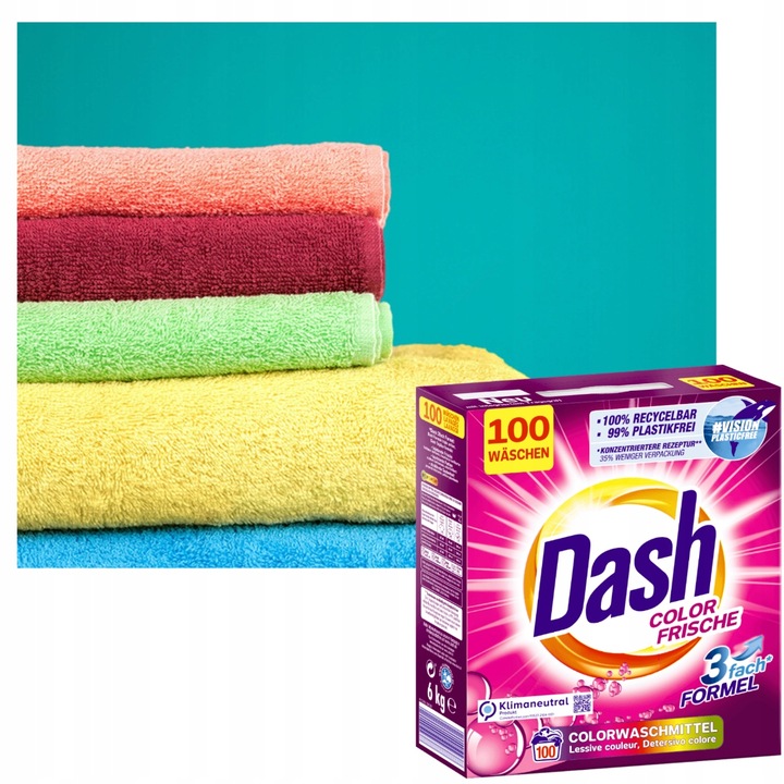 Dash Proszek Color Frische do Kolorów Niemiecki DE 6 kg 100 Prań