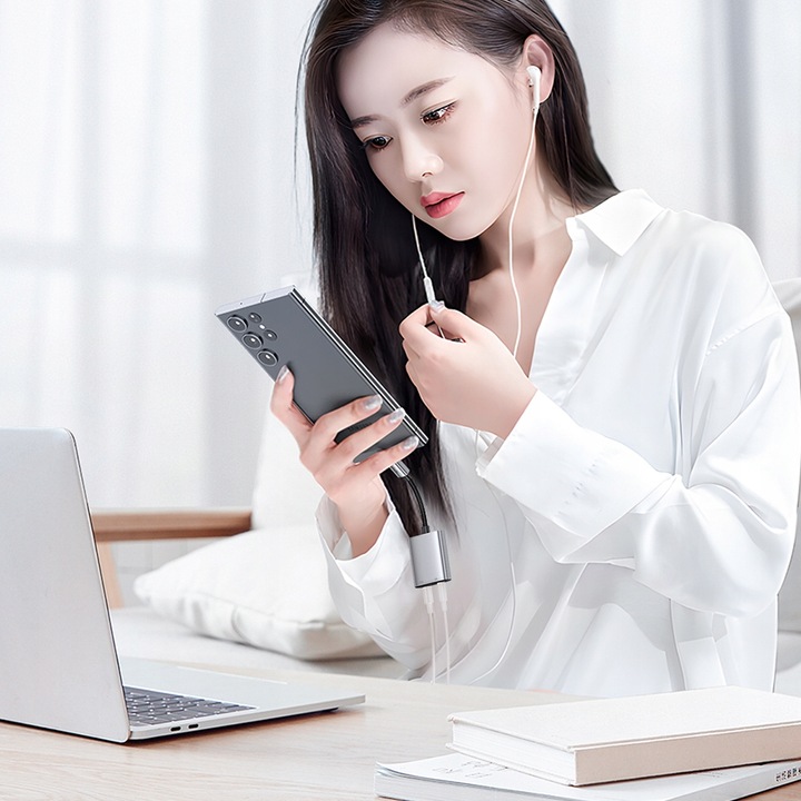 MCDODO ADAPTER USB-C MINI JACK 3,5MM PRZEJŚCIÓWKA KABEL AUX DO SAMSUNG DAC