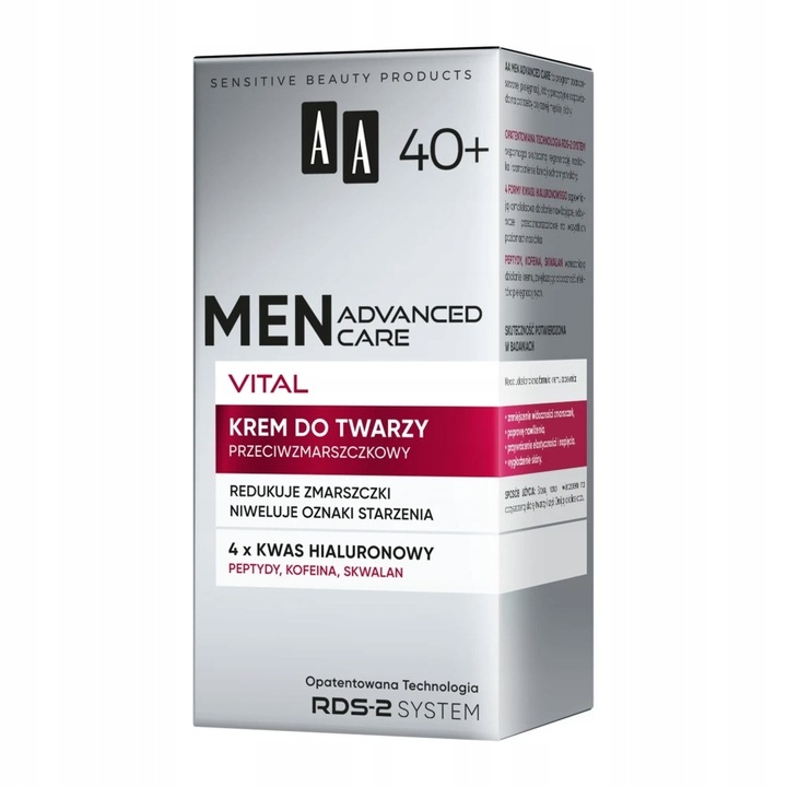 AA MEN ADVANCED CARE VITAL 40+ krem do twarzy przeciwzmarszczkowy 50ml