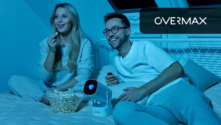 PROJEKTOR RZUTNIK ANDROID TV WIFI BEZPRZEWODOWY OBROTOWY LED PRZENOŚNY