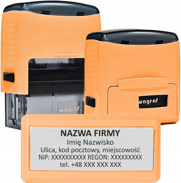 PIECZĄTKA FIRMOWA WAGRAF B3s - do 6 wersów - 47x18mm - 12 kolorów do wyboru