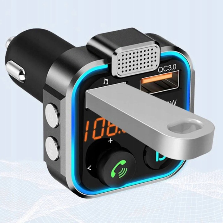 TRANSMITER BLUETOOTH AUDIO ŁADOWARKA 2x USB A + 1x USB-C PD QC 20W 12V