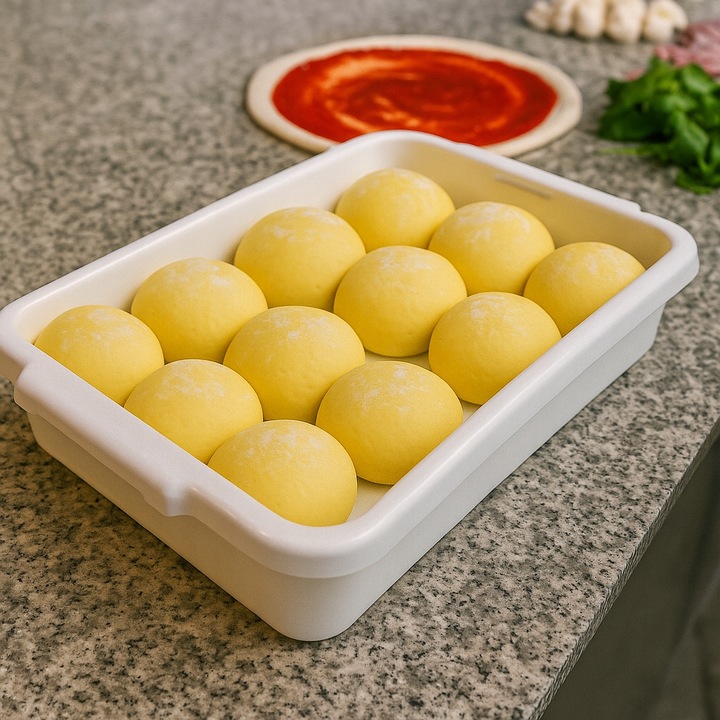 Pojemnik 40x30 z pokrywką do dojrzewania ciasta na pizzę gastronomiczny