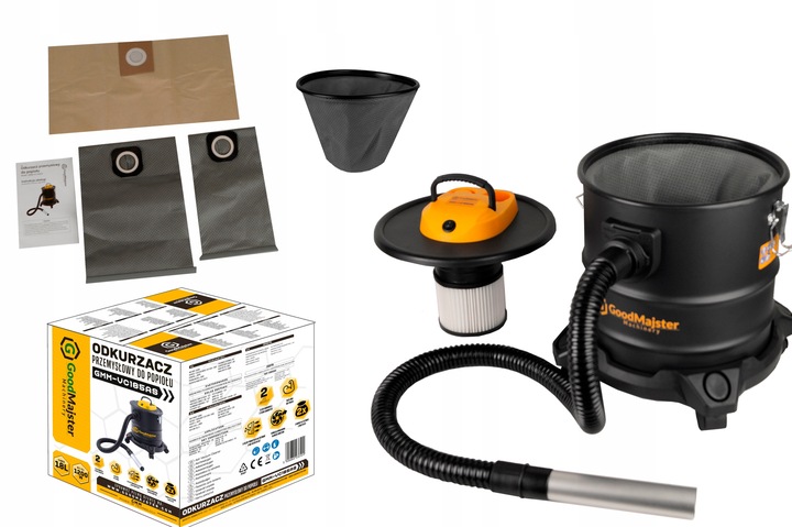 ODKURZACZ PRZEMYSŁOWY BEZWORKOWY separator do popiołu pieca kominka