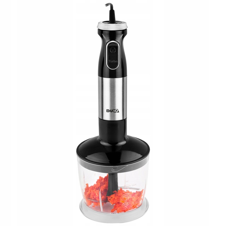 MOCNY BLENDER RĘCZNY WIELOFUNKCYJNY MIKSER 1000W SREBRNY EMAVOn