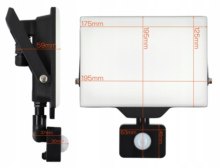 Halogen LED Naświetlacz Reflektor 50W 4500K z Czujnik Ruchu PIR