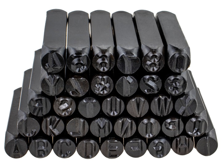 ZNACZNIKI NUMERATORY 36 NUMERATOR LITERY CYFRY 8mm